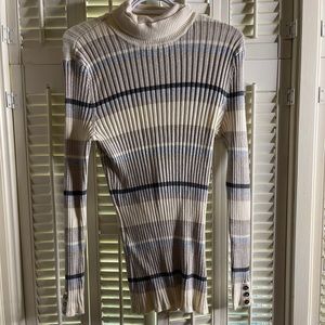 Striped turtleneck sweatshirt